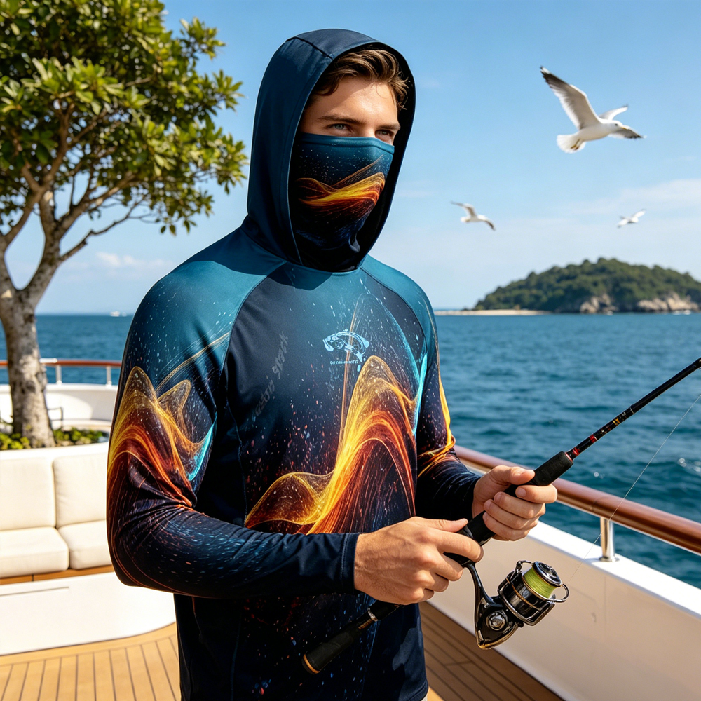 Fishing Mask Sun Protection - Men Long Sleeve Fishing Shirt UV