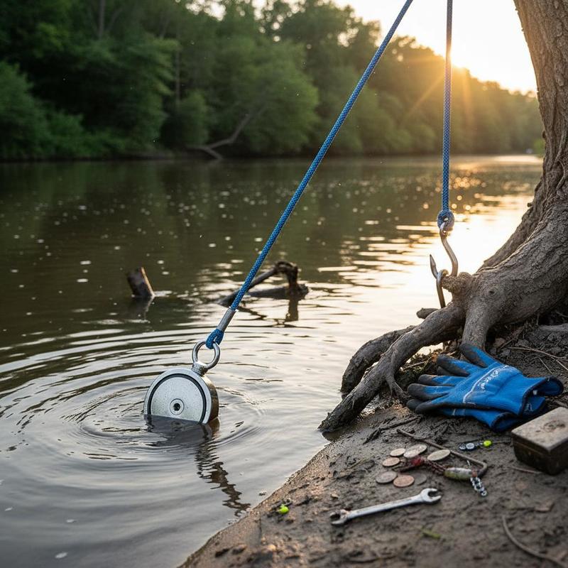 Magnet Fishing Kit, 2000 LBS/9 - Fishing Gloves recension och pris