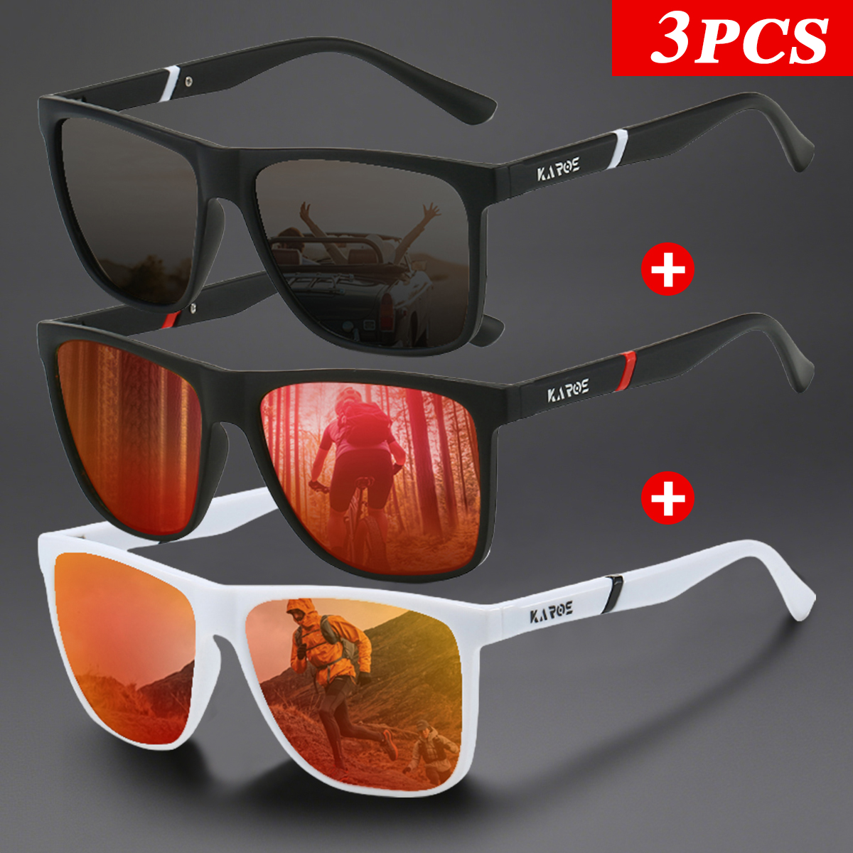 3Pcs/Set Karos Polarized Sungl - Fishing Sunglasses Polarized recension och pris
